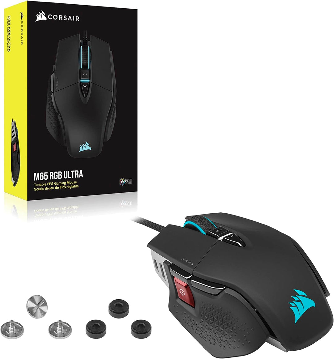 CORSAIR M65 RGB ULTRA Wired Tunable FPS Gaming Mouse - 26.000 DPI - Optische Schalter - Gewichtssyst