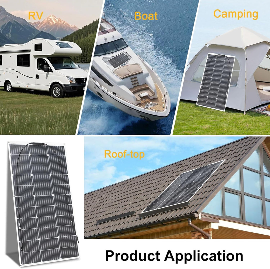 100W Flexibles Solarmodul Kit Perfekt für Camping Wohnmobile Boote 1pcs X 100W Kit, 1pcs X 100W Kit