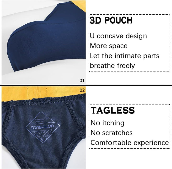 BIATWOWR Men's Thongs Underwears G Strings Mens Sexy Bulge Ball Pouch Slip Underwear Wide Band Male