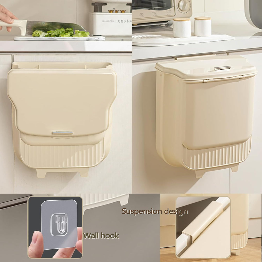 Mülleimer Hängend für Küche, Faltbare Mülleimer mit Deckel 8.5L, Komposteimer für Küche, Camping, Wo