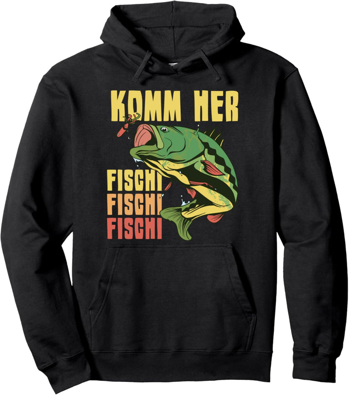 Komm her Fischi Fischi Fischi Angler Spruch Fisch Angeln Pullover Hoodie