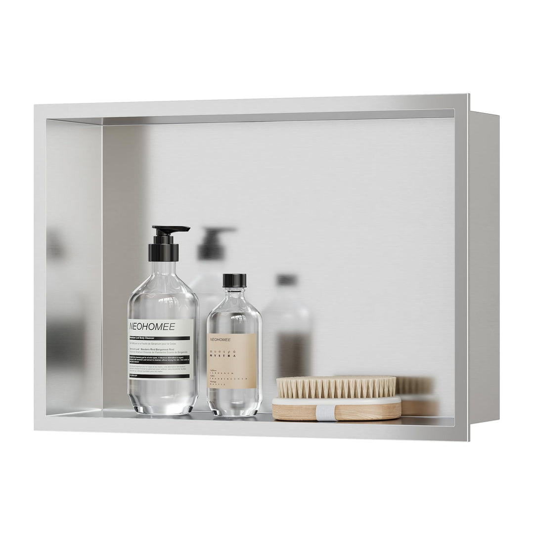 Neodrain Wandnische Dusche Edelstahl Duschnische Einzelregal Lagerung für Badezimmer 45 x 30 cm, Geb