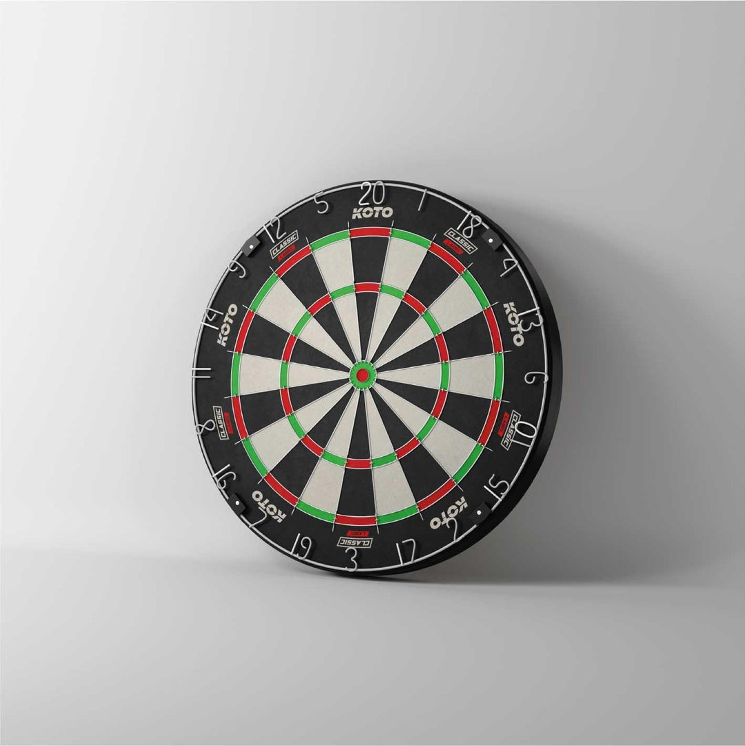KOTO - Dartscheibe, Silber Rotierender Zahlenring, Offizielle Turniermasse mit Hochwertiges Sisal un