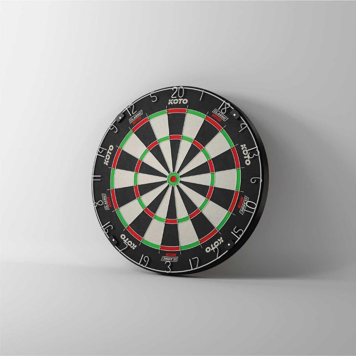 KOTO - Dartscheibe, Silber Rotierender Zahlenring, Offizielle Turniermasse mit Hochwertiges Sisal un