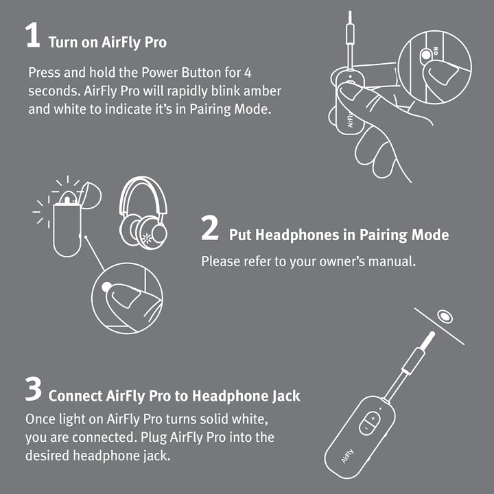 Twelve South AirFly Pro Bluetooth Wireless Audio Transmitter/Receiver für bis zu 2 AirPods/Wireless