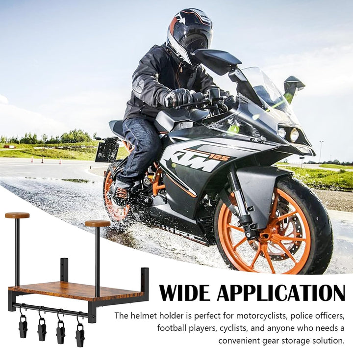 Motorradhelm Wandhalterung, Helmhalterung Wand Motorrad Baseball Helmhalter für 2 Helme Huthalterung