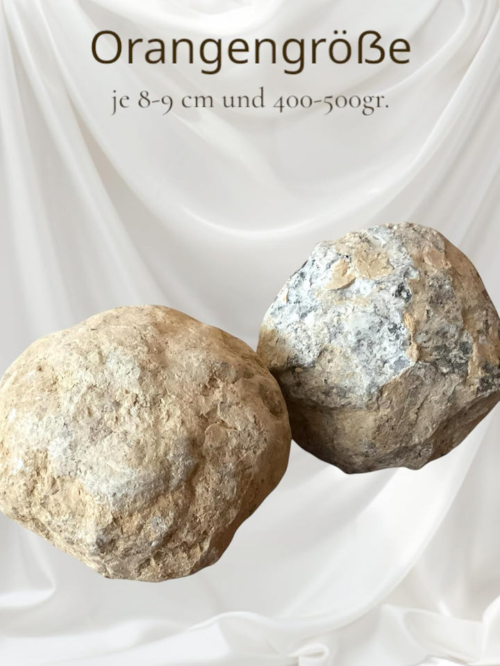 Geoden Set in Orangengrösse I 2 sehr grosse Geoden I je 8-9 cm und gesamt 800-1000 Gramm zum selber
