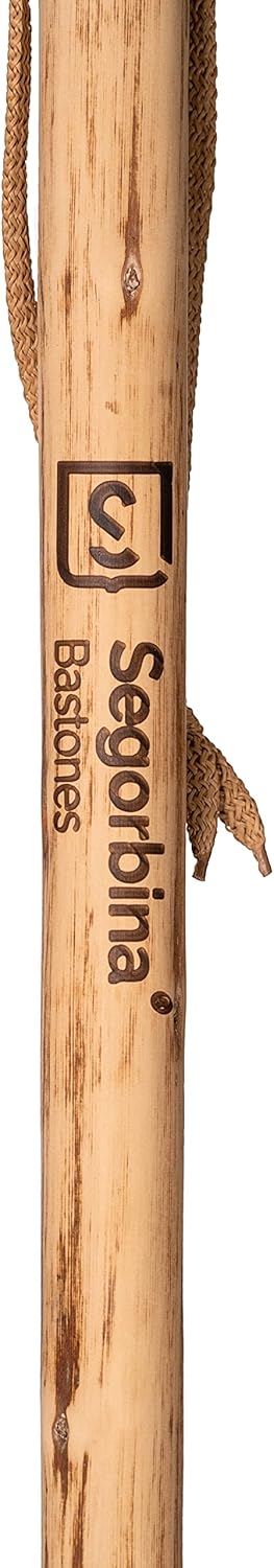 Personalisierbarer Wanderstock aus Holz, leicht und robust, mit Halteseil und Metallkappe, 125 cm