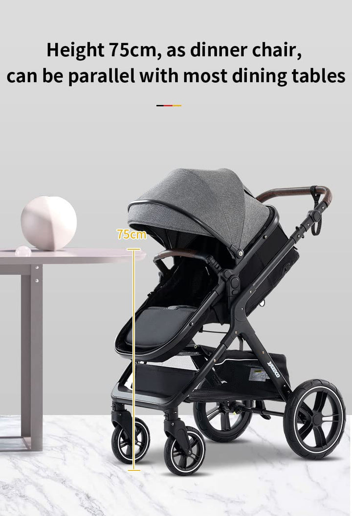YAZOCO kinderwagen 3 in 1 Buggy Babybett Komplett Set Einem Klick Zusammenklappbarer Kinderwagen, Ko