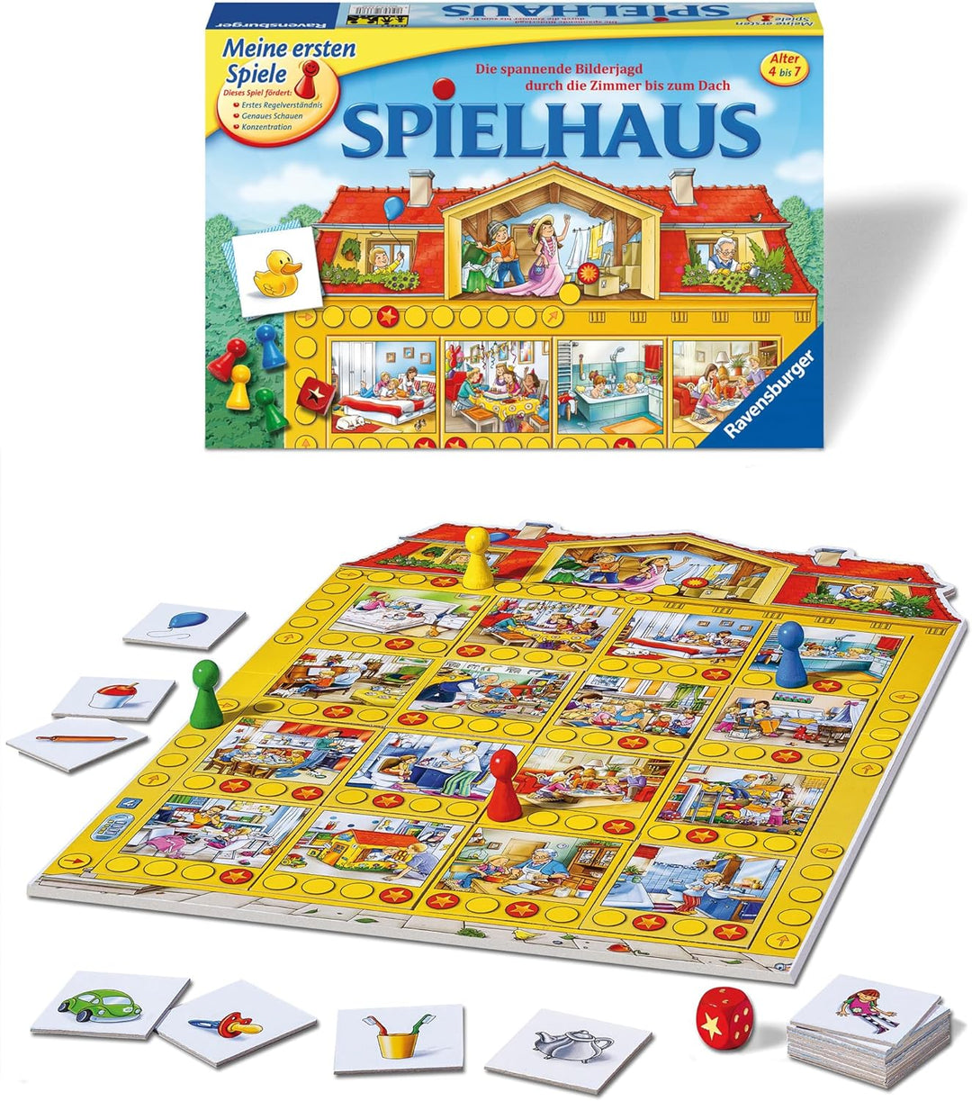 Ravensburger 21424 - Spielhaus - Kinderspielklassiker, spannende Bilderjagd für 2-4 Spieler ab 4 Jah
