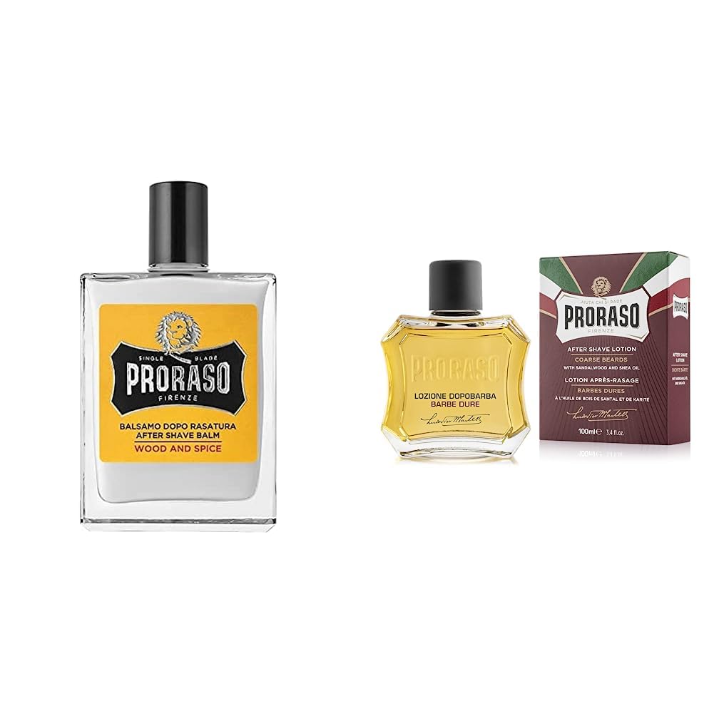 Proraso Wood and Spice After Shave Balsam, 100 ml & After Shave Lotion Nourishing, 100 ml Bundle mit