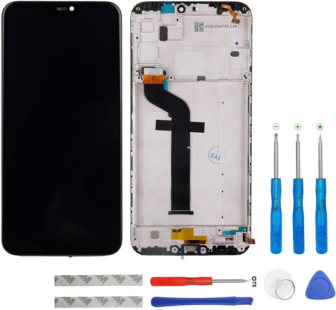 Swark LCD Display Compatible with Xiaomi Mi A2 Lite/Redmi 6 Pro (Schwarz mit Rahmen) Touchscreen Bil