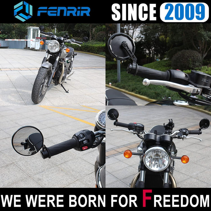 FENRIR E Geprüft E24 Lenkerendenspiegel Motorrad Spiegel Seitenspiegel lenkerende Rückspiegel Blends