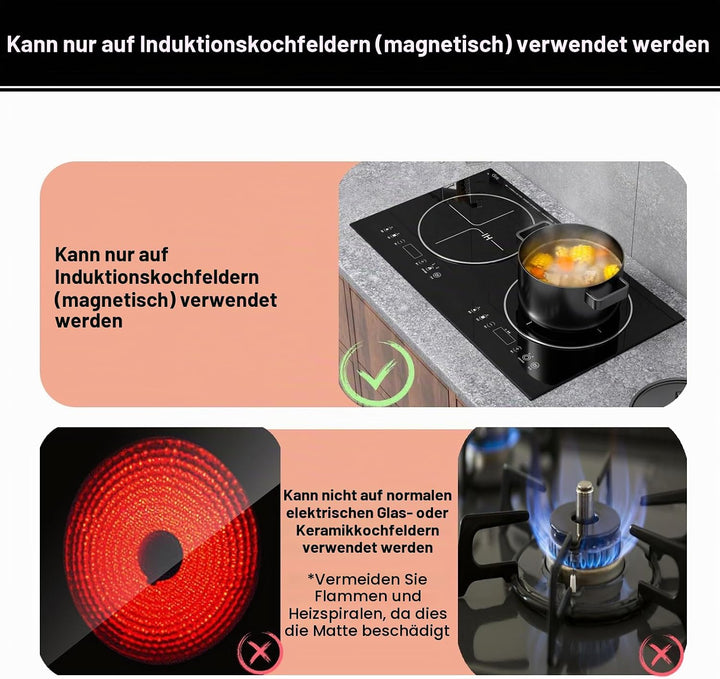 52x60cm Grosse Silikon Induktion Schutzmatte,Silikon Induktionskochfeld Schutzmatte(Magnetisch),Herd