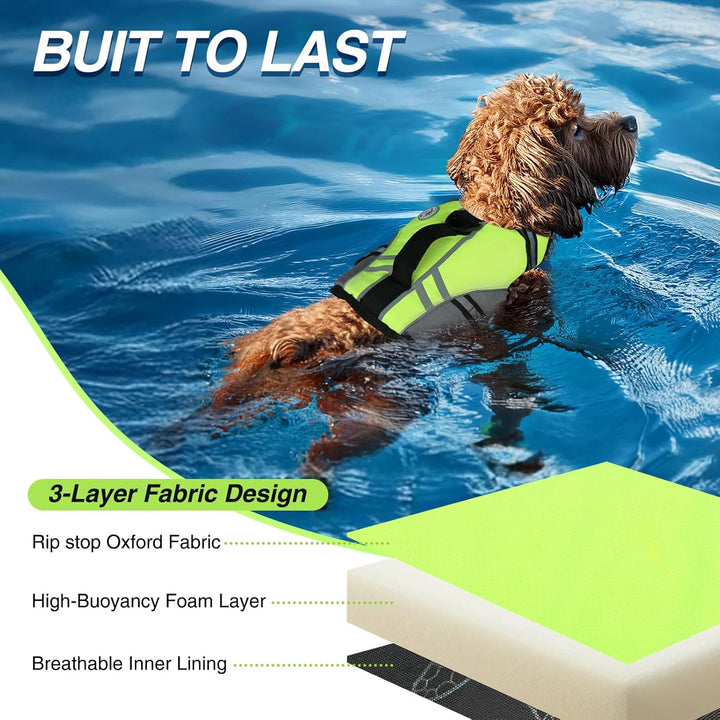 VIVAGLORY Sports Style Schwimmweste Hund, Hundeschwimmweste für Bootfahren, Auftrieb & Schwimmhilfe,