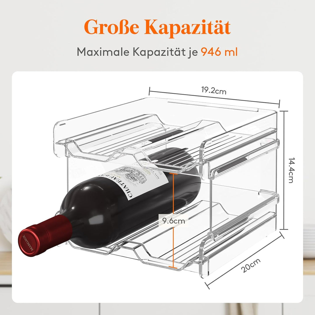 Lifewit Stapelbares Weinregal aus Kunststoff für Kühlschrank, Schrank, Arbeitsplatte, Weinflaschenha