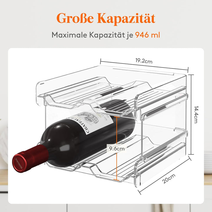 Lifewit Stapelbares Weinregal aus Kunststoff für Kühlschrank, Schrank, Arbeitsplatte, Weinflaschenha