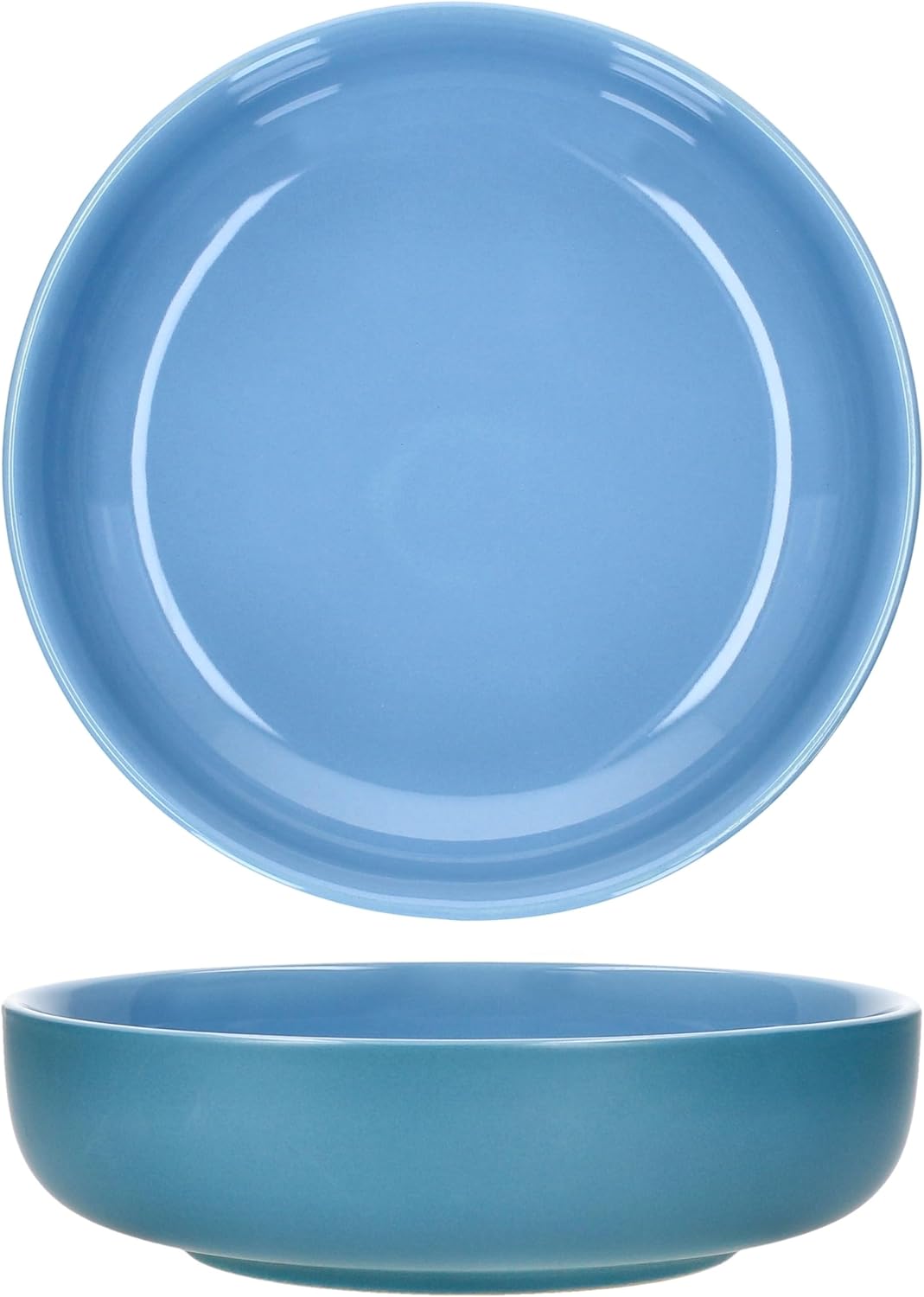 Ritzenhoff & Breker Jasper 4er Set Suppenteller Ozeanblau I 610 ml, Ø 19,3cm I Steingutteller für 4