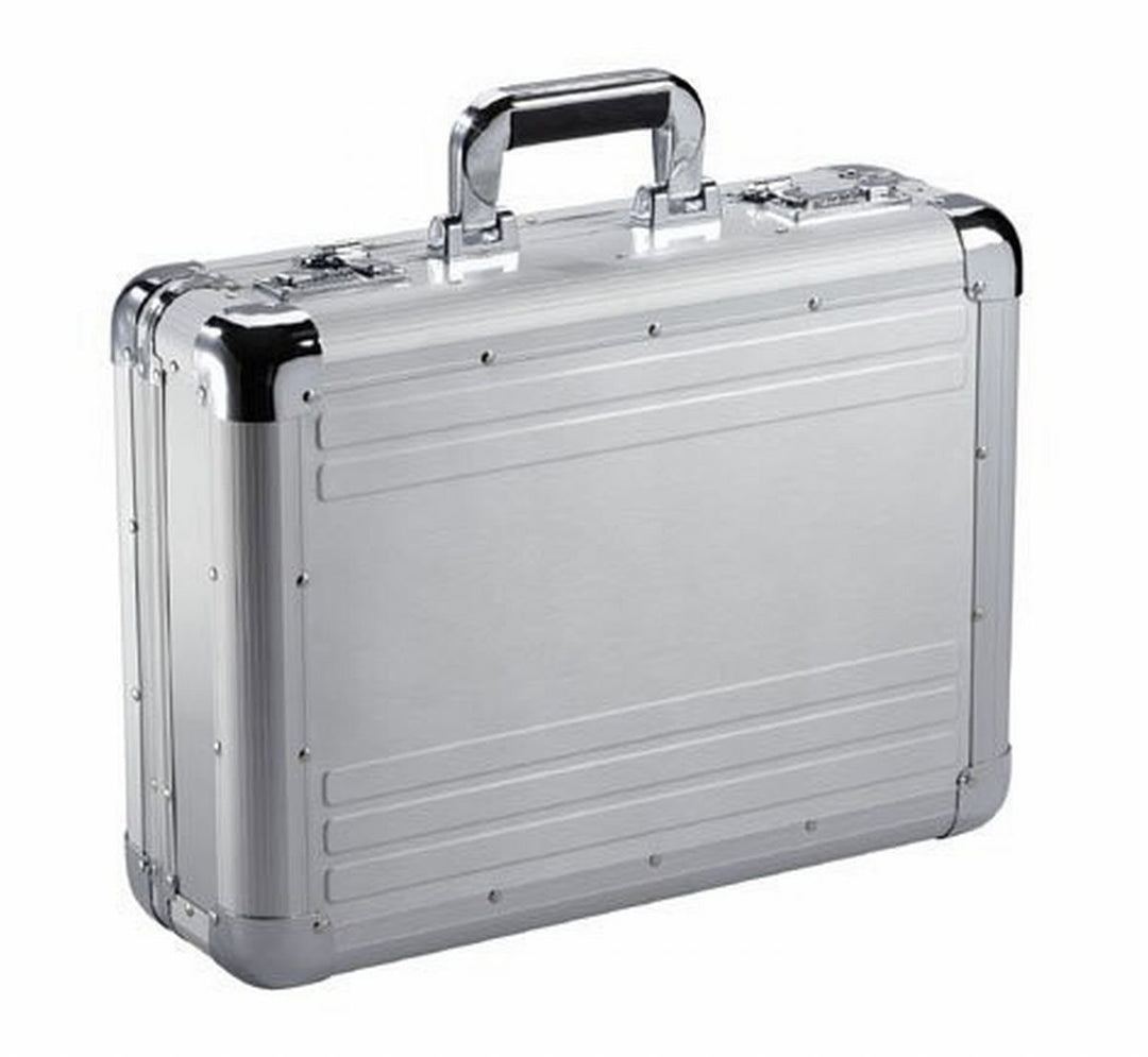 Aktenkoffer aus Aluminium Attache Businesskoffer mit Zahlenschloss in Silber Matt