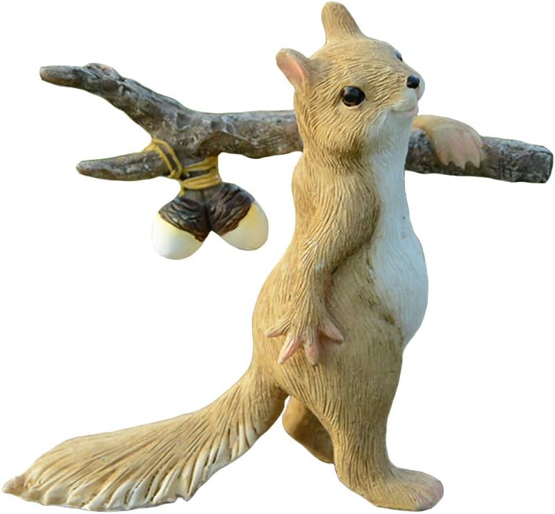 Gemmia Miniatur Gartenfee Eichhörnchen Figurine- Neues Leben Eichhörnchen Statue, Neues Leben Eichhö