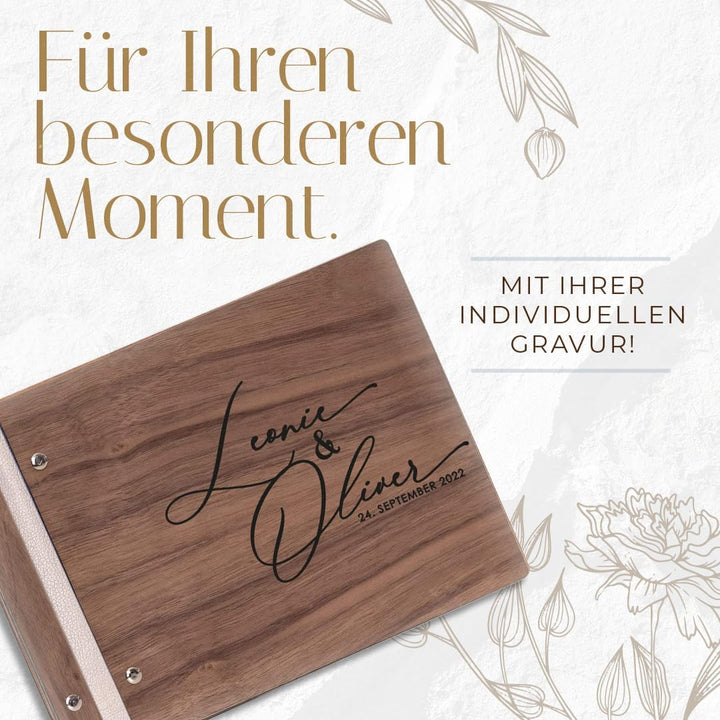 Hochzeitideal – Personalisierbares Gästebuch Hochzeit Tommi E13 mit 40 Seiten I Hochzeit Gästebuch a