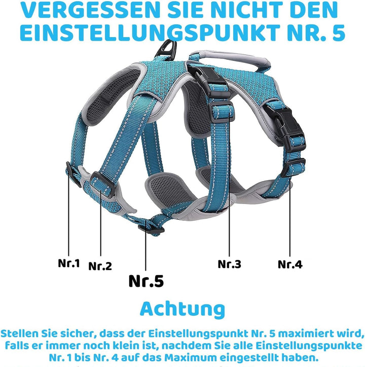 BELPRO Mehrzweck-Hundegeschirr, ausbruchsicher, kein Ziehen, reflektierend, verstellbare Weste mit s