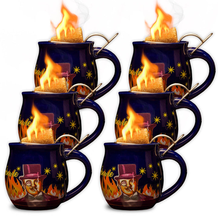Feuerzangentasse 6er im Karton, Blau/Rühmann - für Feuerzangenbowle Blau / Rühmann