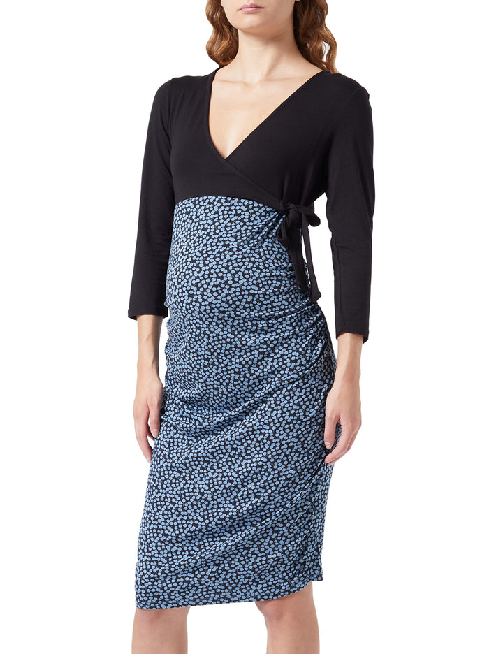 Noppies Damen Dress Olney Nursing 3/4 Sleeve Allover Print Kleid, Black - P090, 38 EU