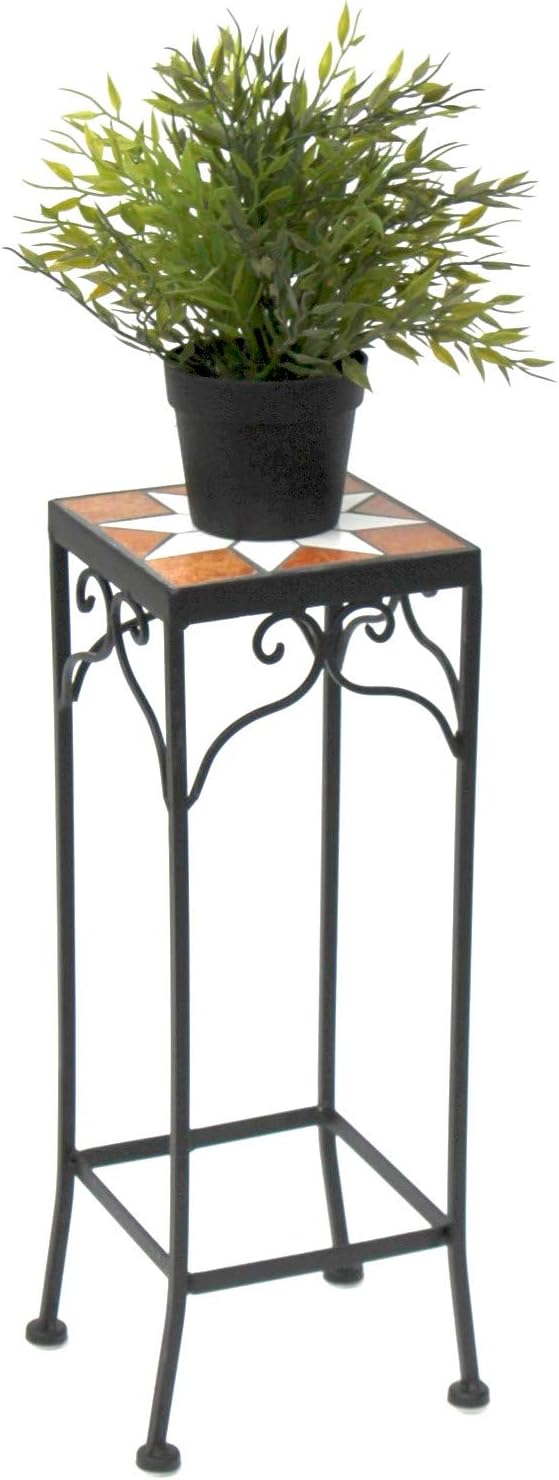 DanDiBo Blumenhocker Mosaik Eckig 2er Set 46 und 54 cm Blumenständer 12012 Beistelltisch Pflanzenstä