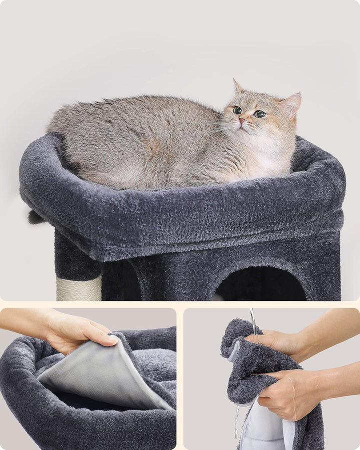 Feandrea Kratzbaum klein, 67 cm Katzenbaum, Katzenhaus für Kätzchen bis zu 3 kg, grosse Plattform, S