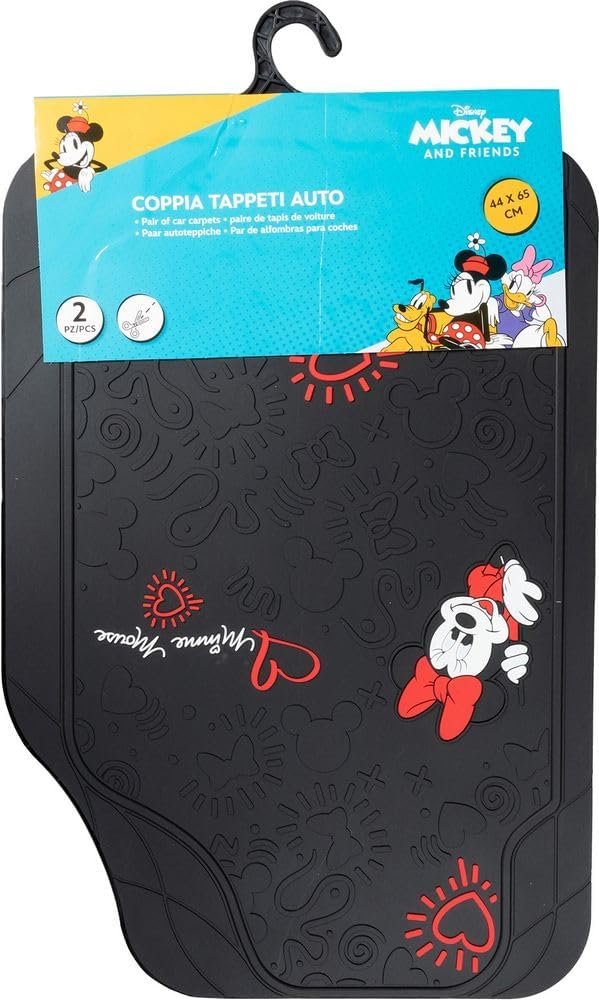 TataWay - Minnie Mouse Automatten | Universalgrösse 44x65 cm | Aus PVC | Disney Micky Maus Auto Zube