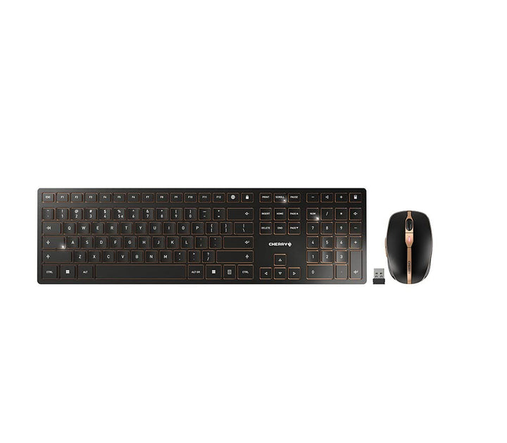 CHERRY DW 9000 Slim, Kabelloses Tastatur- und Maus-Set, EU-Layout (QWERTY), Bluetooth & 2,4 GHz Funk