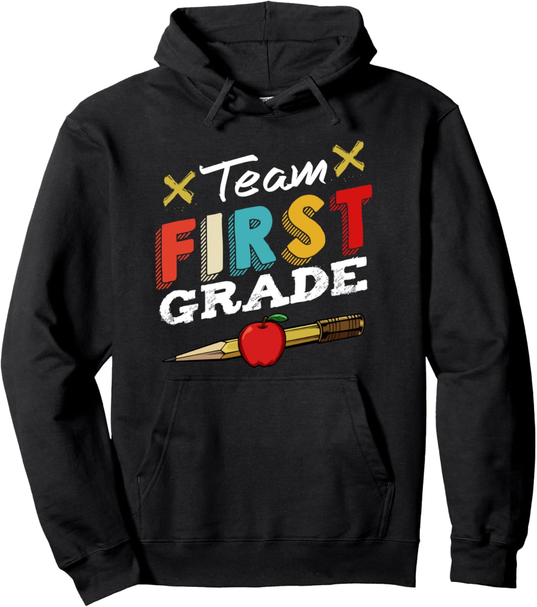 Team First Grade Schulanfang Schulbeginn Unterricht Lustig Pullover Hoodie