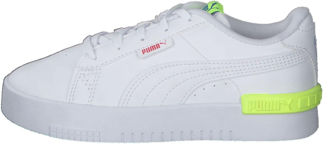 PUMA Unisex Kinder Jada Pstennisschuhe 29 EU Puma White Yellow Alert Victoria Blue High Risk Red, 29