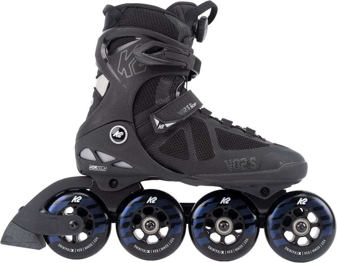 K2 Unisex – Erwachsene Vo2 S 90 Boa Inline Skates EU: 44 (UK: 9.5 / US: 10.5) black - night, EU: 44