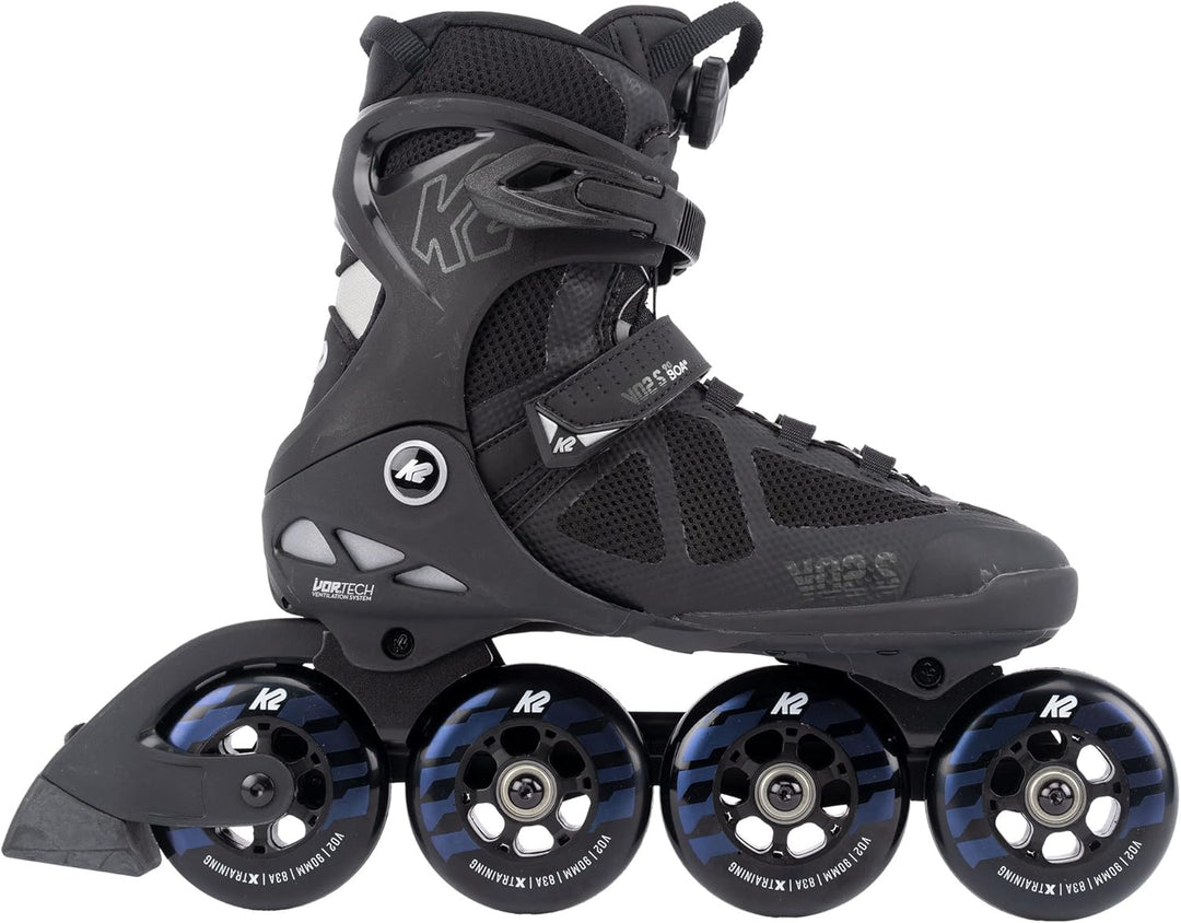 K2 Skates Unisex Inline Skates VO2 S 90 BOA, black - night, 30G0132, EU: 36.5 (UK: 4 / US: 5)