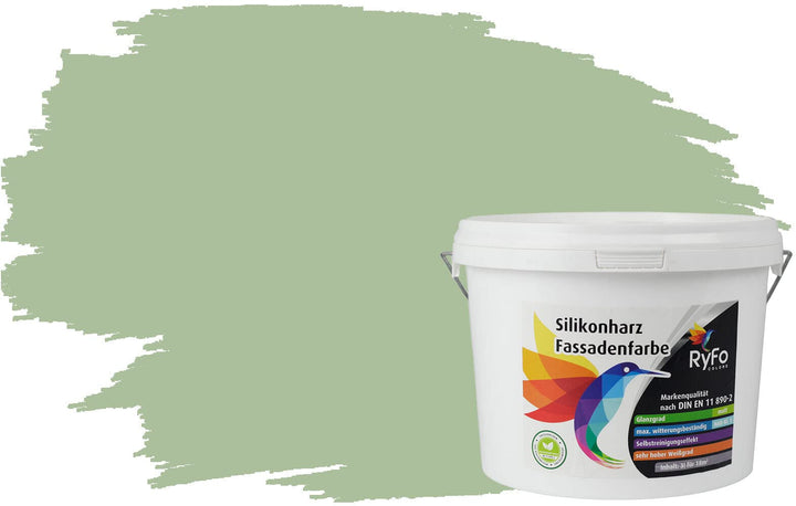 RyFo Colors Silikonharz Fassadenfarbe Lotuseffekt Trend Oase 3l - bunte Fassadenfarbe, weitere Grün