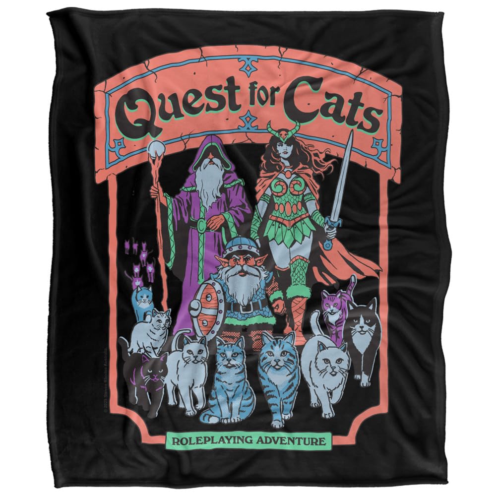 Steven Rhodes Quest for Cats Superweiche Kuscheldecke mit seidigem Griff – 152 x 127 cm 50x60, 50x60