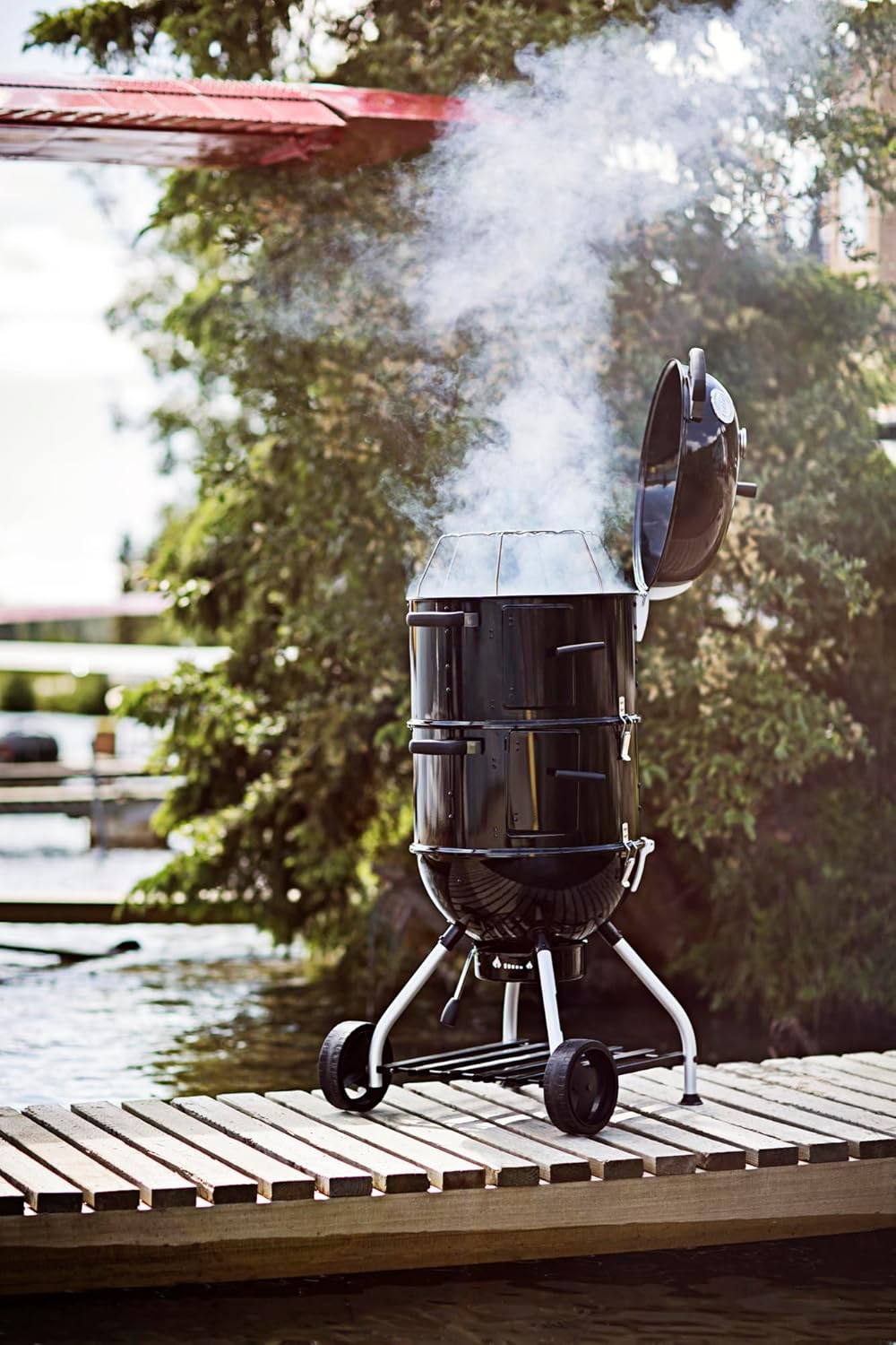 RÖSLE Holzkohle-Kugelgrill Abdeckhaube Smoker No.1 F50/F50-S, Hochwertige Schutzhülle aus 100% Polye