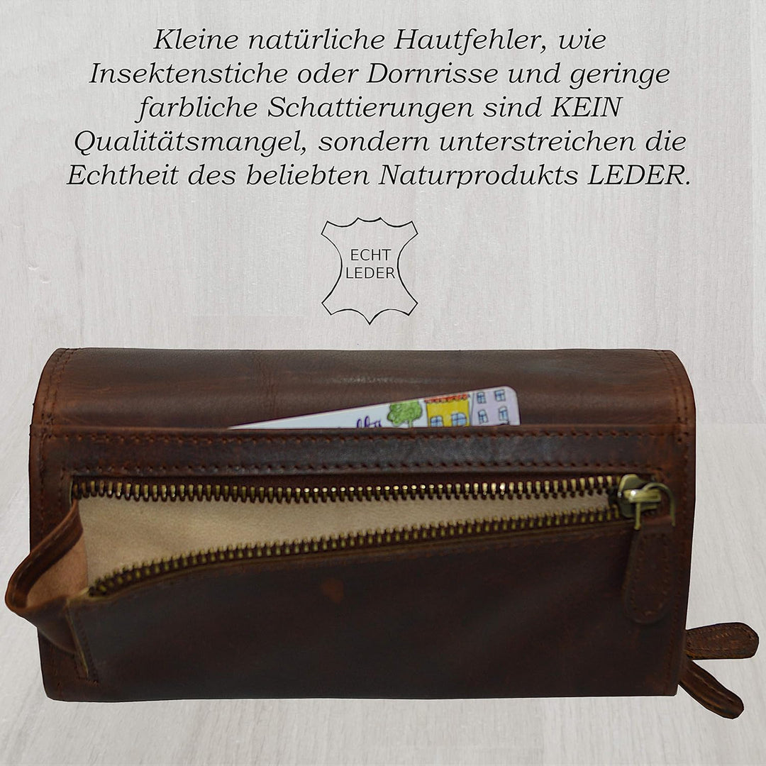 flevado Italy Pedro Design - Leder Damen Portemonnaie German Design geöltes Volleder