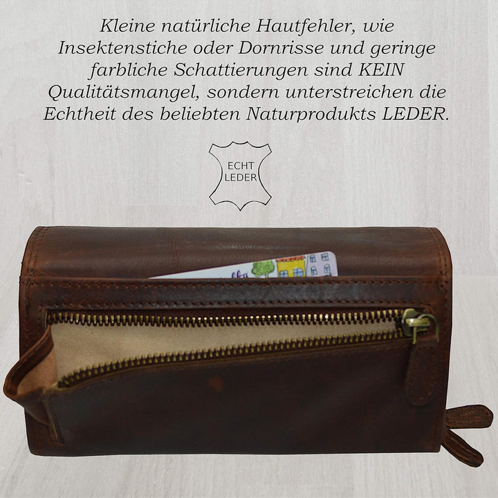 flevado Italy Pedro Design - Leder Damen Portemonnaie German Design geöltes Volleder