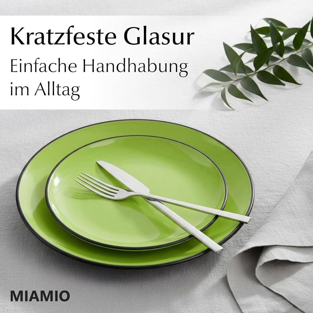MIAMIO Le Papillon Kollektion – Dessertteller 6er Set Steingut Geschirrserie 21 cm – Spülmaschinen-