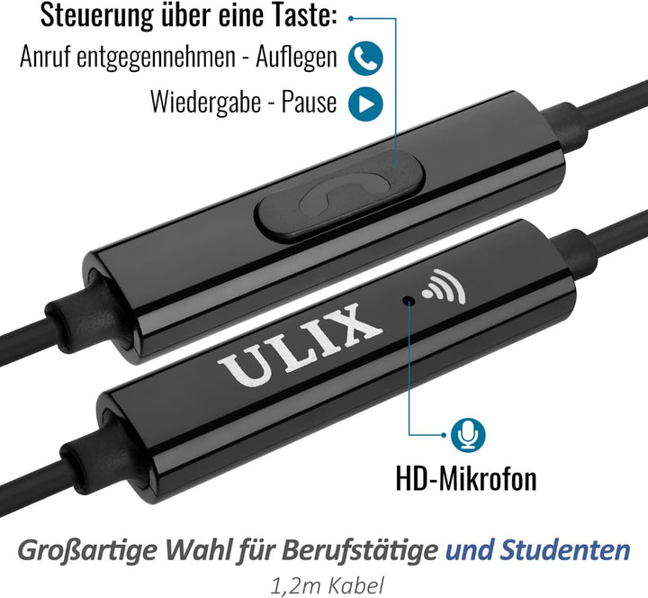 UliX Rider USB C Kopfhörer, 5 Jahre Garantie für iPhone 16 15 Pro Max Plus Samsung Galaxy S24 S23 Ul