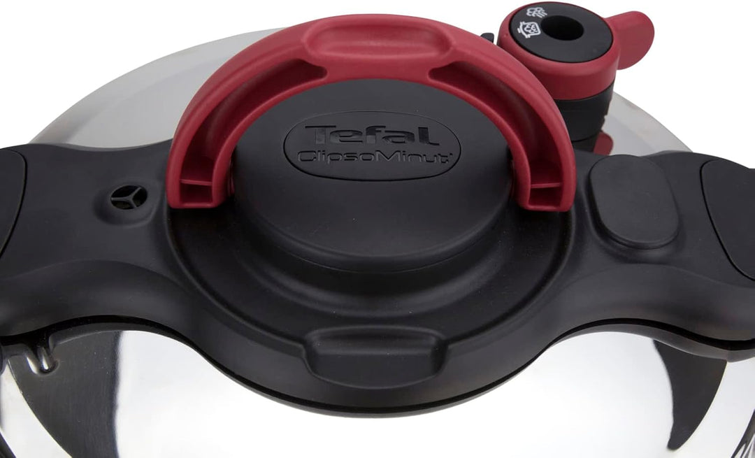 Tefal Clipso Minut Easy Druckkochtopf, Edelstahl, bunt, 22 cm, 6 l