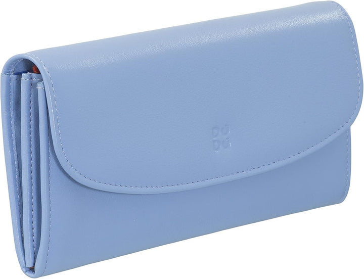 DUDU Grosse Damengeldbörse aus farbigem Leder, Kontinentale Brieftasche, Kreditkartenfächer, Münzgel