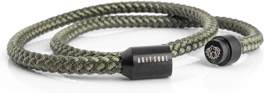 Akitsune Mare Segeltau Nylonarmband | 5 mm breit | Magnetischer Kapselverschluss Doppelt Gewickelt D
