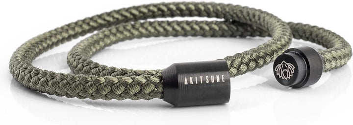 Akitsune Mare Segeltau Nylonarmband | 5 mm breit | Magnetischer Kapselverschluss Doppelt Gewickelt D