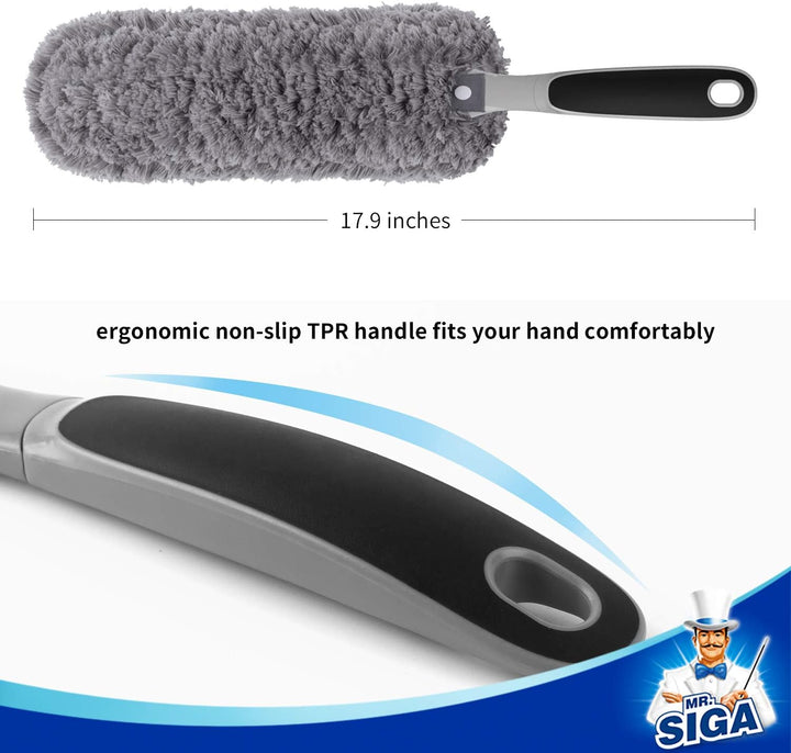 MR.SIGA Staubwedel, Mikrofasern Staubwischer, Staubbesen, Abwaschbares Staubtuch zur Reinigung