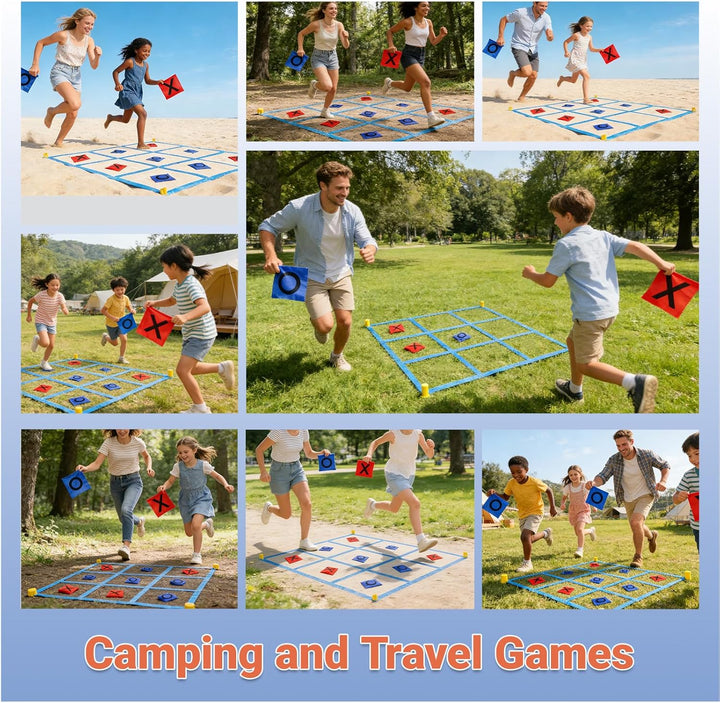 Riesiges Tic Tac Toe, Outdoor-Spielset, Sitzsack-Wurfspiele für Kinder & Erwachsene, Tic Tac Toe Meh