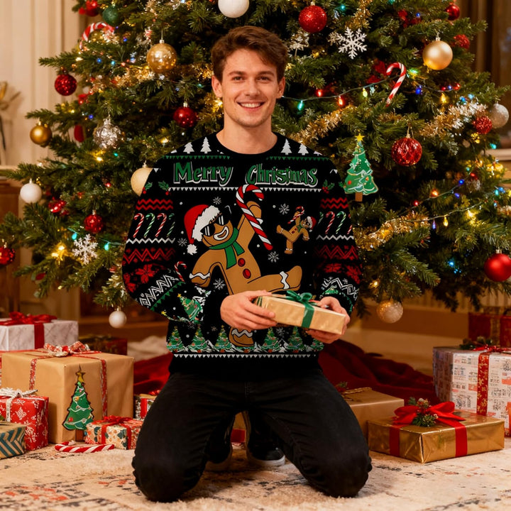 ALISISTER Hässliche Weihnachtpullover 3D Gedruckt Weihnachten Jumper Sweatshirt Langarm Ugly Christm